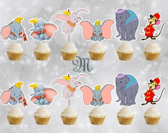 Dumbo Cupcake Toppers: Birthday Party Decorations