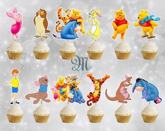 Winnie the Pooh Cupcake Toppers: Birthday Party Decor