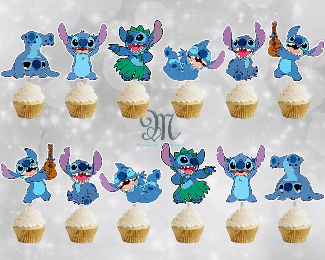 Stitch Cupcake Toppers, Birthday Party Cupcake Toppers - Etsy