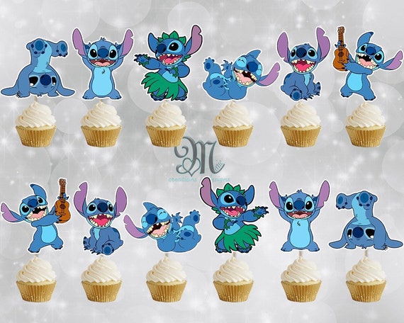 Lilo and Stitch cupcake toppers. Stitch party cupcake toppers. Stitch  cupcake toppers.