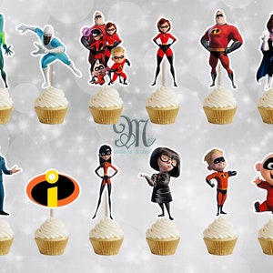The Incredibles Cupcake Toppers, Disney Incredibles Birthday