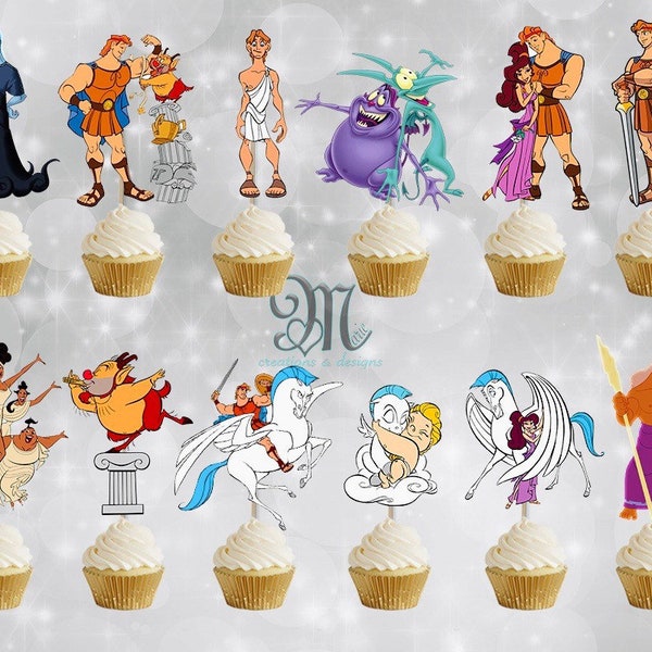 Adornos para cupcakes de Hércules, artículos para fiestas