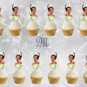 Tiana Cupcake Toppers, The Princess and the Frog Disney Princesses Cupcake Toppers