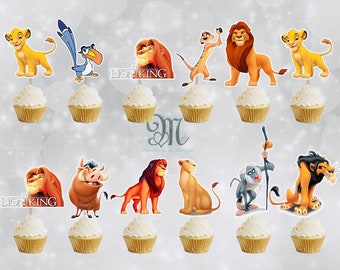 Lion King Cupcake Toppers, Birthday Party Cupcake Toppers