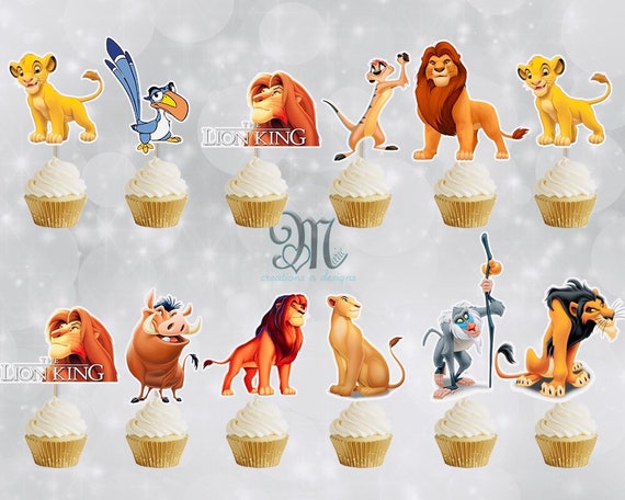 Lion King Cupcake Toppers Birthday Party Cupcake Toppers Etsy