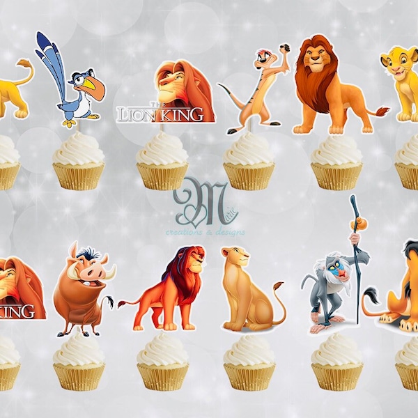 Lion King Cupcake Toppers, Birthday Party Cupcake Toppers