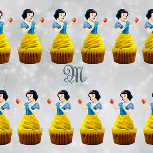 Snow White Cupcake Toppers, Birthday Party Cupcake Toppers