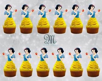 Snow White Cupcake Toppers: Birthday Party Decorations