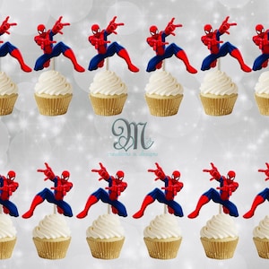Spider-Man Cupcake Toppers, Spiderman Cake Toppers