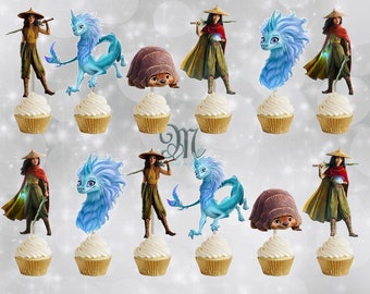 Raya and the Last Dragon Cupcake Toppers: Birthday Party Decorations