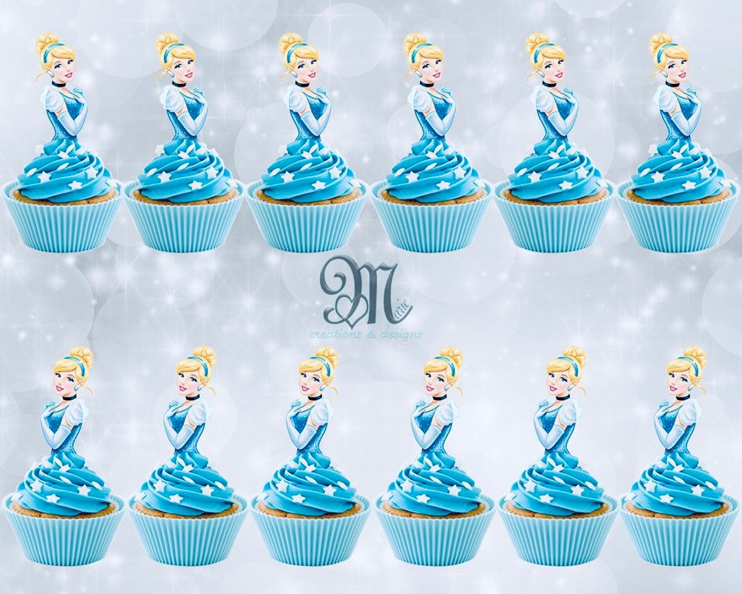 Cinderella Cupcake Toppers, Birthday Party Cupcake Toppers Etsy