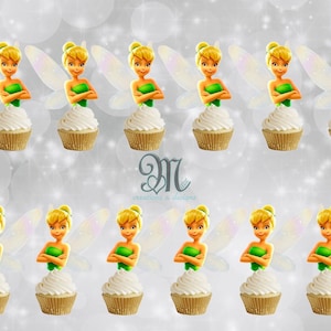 Tinkerbell Cupcake Toppers, Disney Tinkerbell Cupcake Toppers
