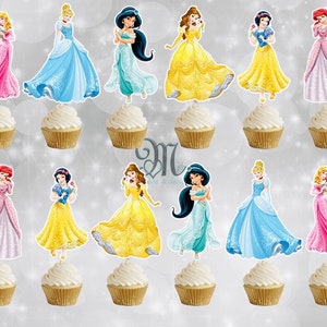 Classic Princess Cupcake Toppers, Disney Princesses Cupcake Toppers