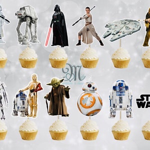 Star Wars Cupcake Toppers, Birthday Party Cupcake Toppers