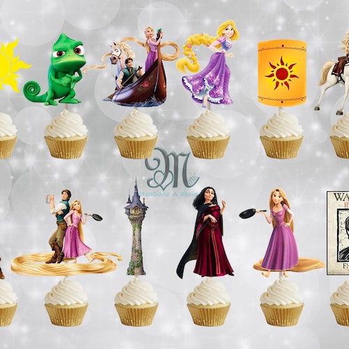 Rapunzel Tangled Cupcake Toppers Disney Princess Cupcake Etsy