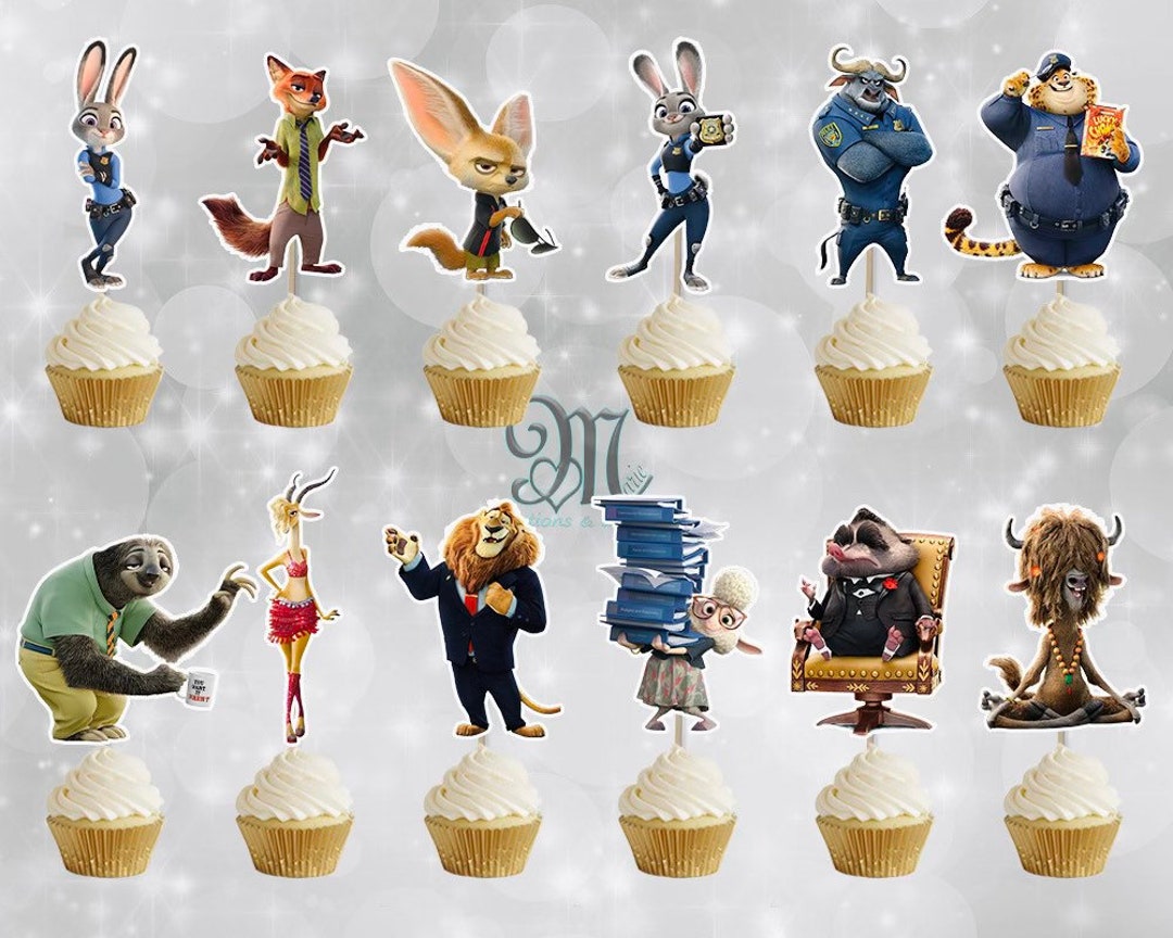 Zootopia Cupcake Toppers, Zootopia Birthday Etsy