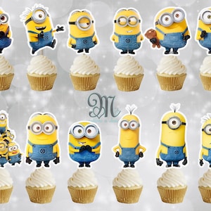 Minions Cupcake Toppers, Despicable Me Cake Toppers