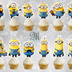 Minions Cupcake Toppers, Despicable Me Cake Toppers