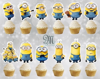 Minions Cupcake Toppers, Despicable Me Cake Toppers