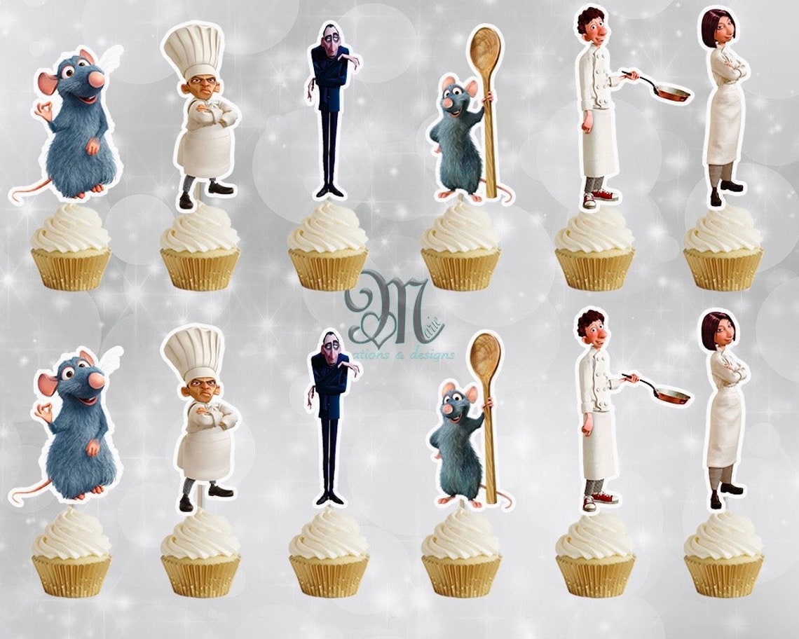 Ratatouille Cupcake Toppers Disney Party Decor Etsy ratatouille-cupcake-toppers-disney-party-decor-etsy