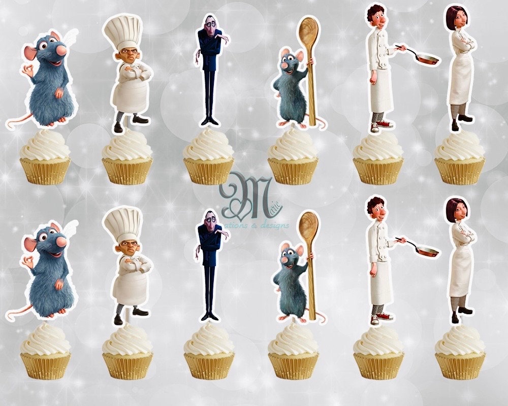 Ratatouille Cupcake Toppers, Ratatouille Cupcake Toppers Decor