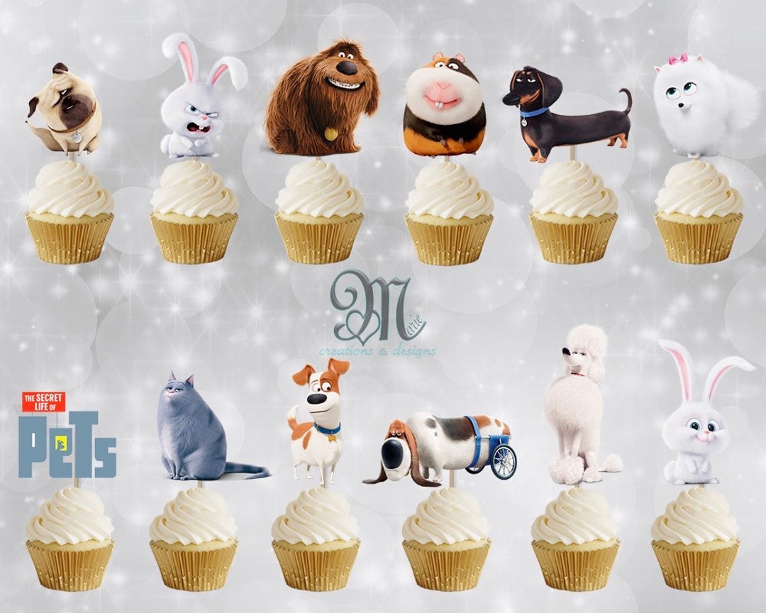 The Secret Life of Pets Cupcake Toppers Birthday Party Etsy