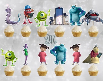 Monsters Inc. Cupcake Toppers: Birthday Party Decorations