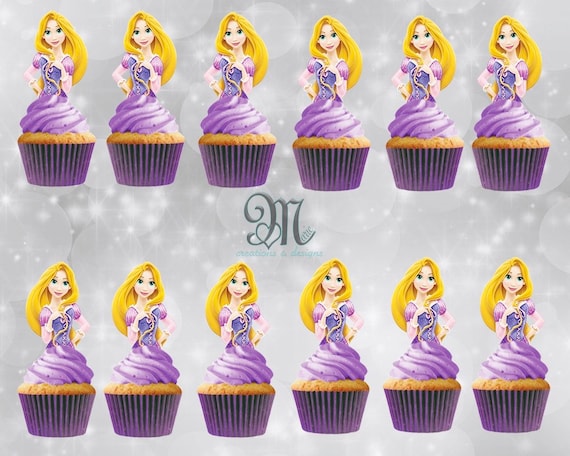 Rapunzel Tangled Cupcake Toppers Disney Princesses Cupcake | Etsy