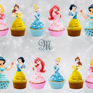 Princess Cupcake Toppers, Disney Princesses Cupcake Toppers