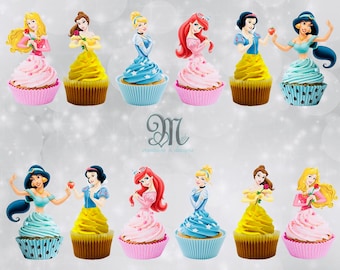 30 ALADDIN JASMIN STAND UP Cupcake Fairy Cake Toppers Edible Paper Decoration 30 ALADDIN JASMIN STAND UP Cupcake Fairy Cake Toppers Edible Paper Decoration