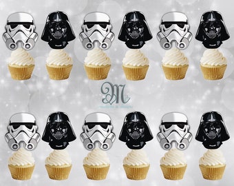 Star Wars Cupcake Toppers, Birthday Party Cupcake Toppers