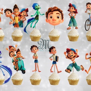 Luca Cupcake Toppers, Birthday Party Cupcake Toppers