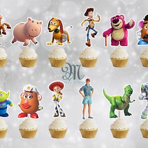 Toy Story 3 Cupcake Toppers, Birthday Party Cupcake Toppers