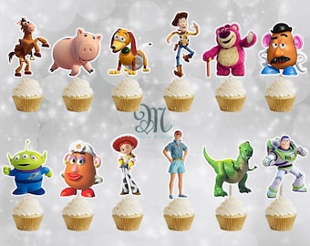 Toy Story 3 Cupcake Toppers, Birthday Party Cupcake Toppers