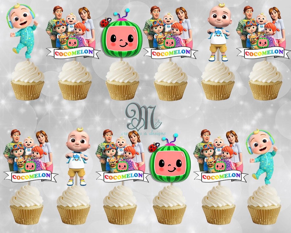 Cocomelon Cupcake Toppers Cocomelon Cake Toppers - Etsy