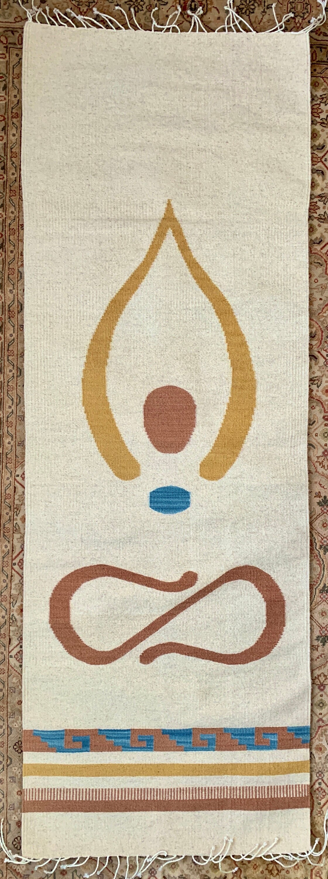 Hand Woven, Hand Dyed Rug or Mat for Yoga, Meditation, Altar, Bath