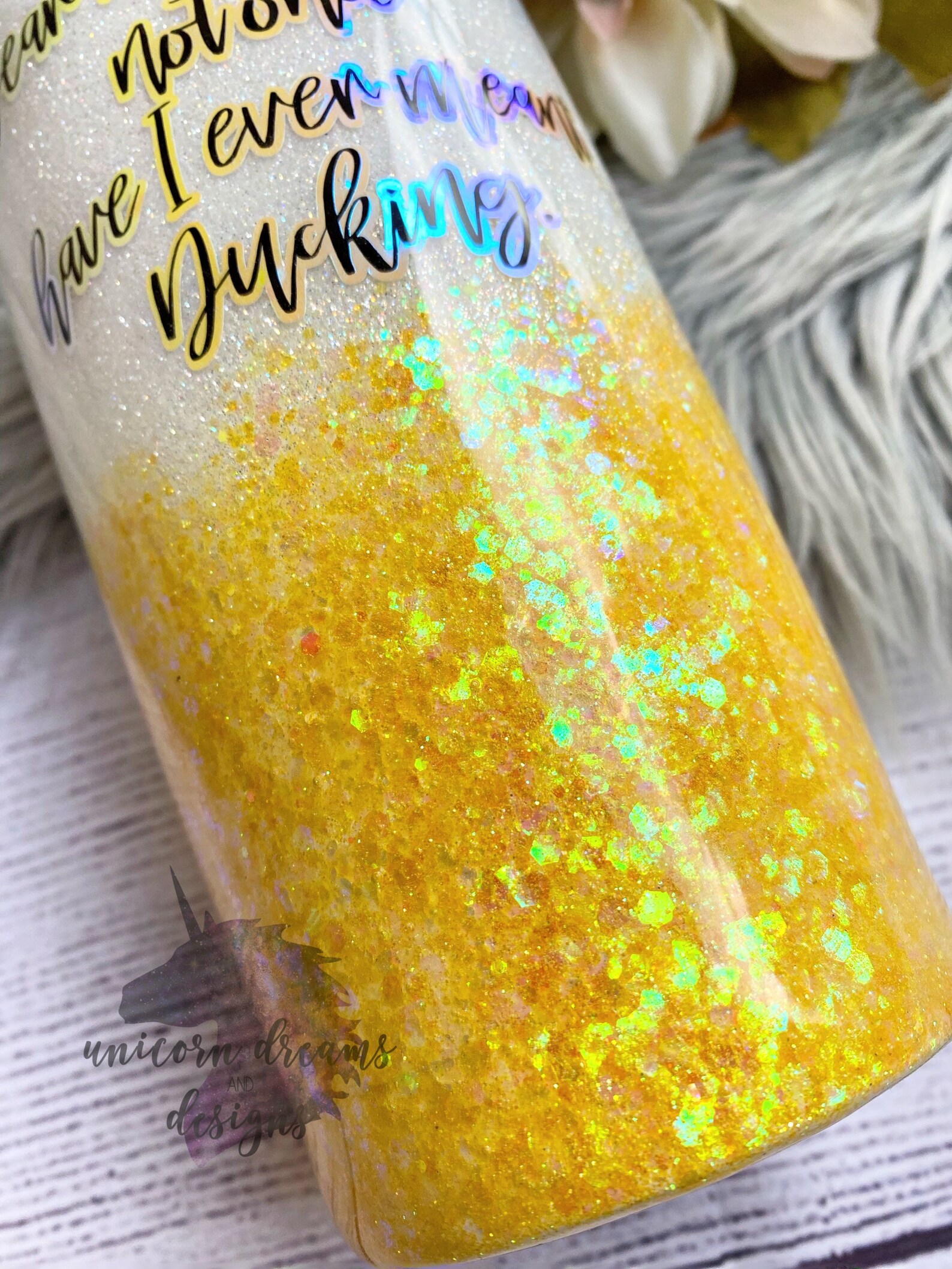 Autocorrect Duck Glitter Tumbler Yellow Tumbler 16oz Glitter Etsy