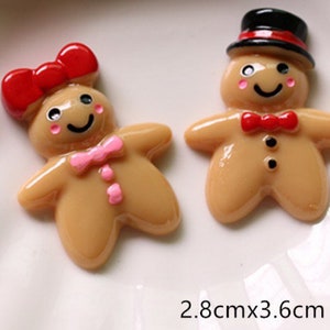 Faux Lebkuchen Männer Mädchen, Realistische Lebkuchen Figuren, Weihnachts Cabochons, Puppenhaus Figur, Becher Topper Stücke