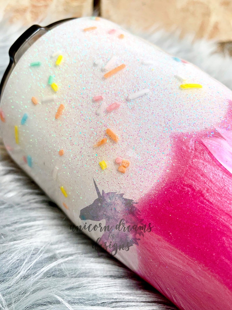 Cupcake Tumbler Made with Real Sprinkles Personalized Etsy