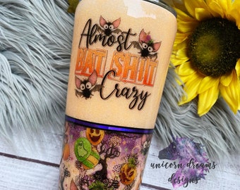 Glow in the Dark Halloween Tumbler: Silly Bat Design, 24oz Travel Cup