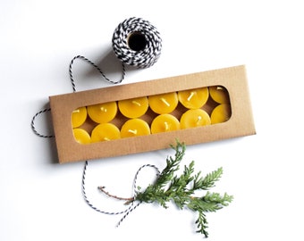 Plastic-free Beeswax Tealight Candles Set of 12 / Zero-Waste, Beeswax, Tealights, Tealight Candles, Eco Friendly - Ottawa, Ontario, Canada