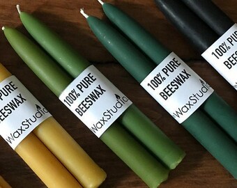 Eco Colored Beeswax Taper Candles, Pair of 2 // Tapers, Beeswax Candles, 8" Tapers, Eco Friendly, Candles