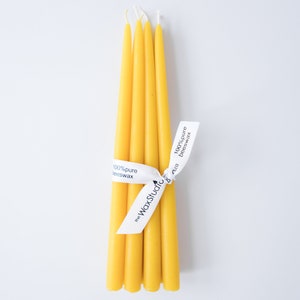 Half-inch Beeswax Slim Taper Candles SET of 6 / Yellow Beeswax, Candles // for Vintage Midcentury Modern Holders, Tapers, Beeswax Candles image 2