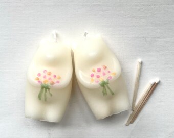 White Beeswax Bear Candle - Love Bear - 100% Beeswax // ONE Bear, Candle, Valentine's Day, Beeswax Candle, Love, Handpainted