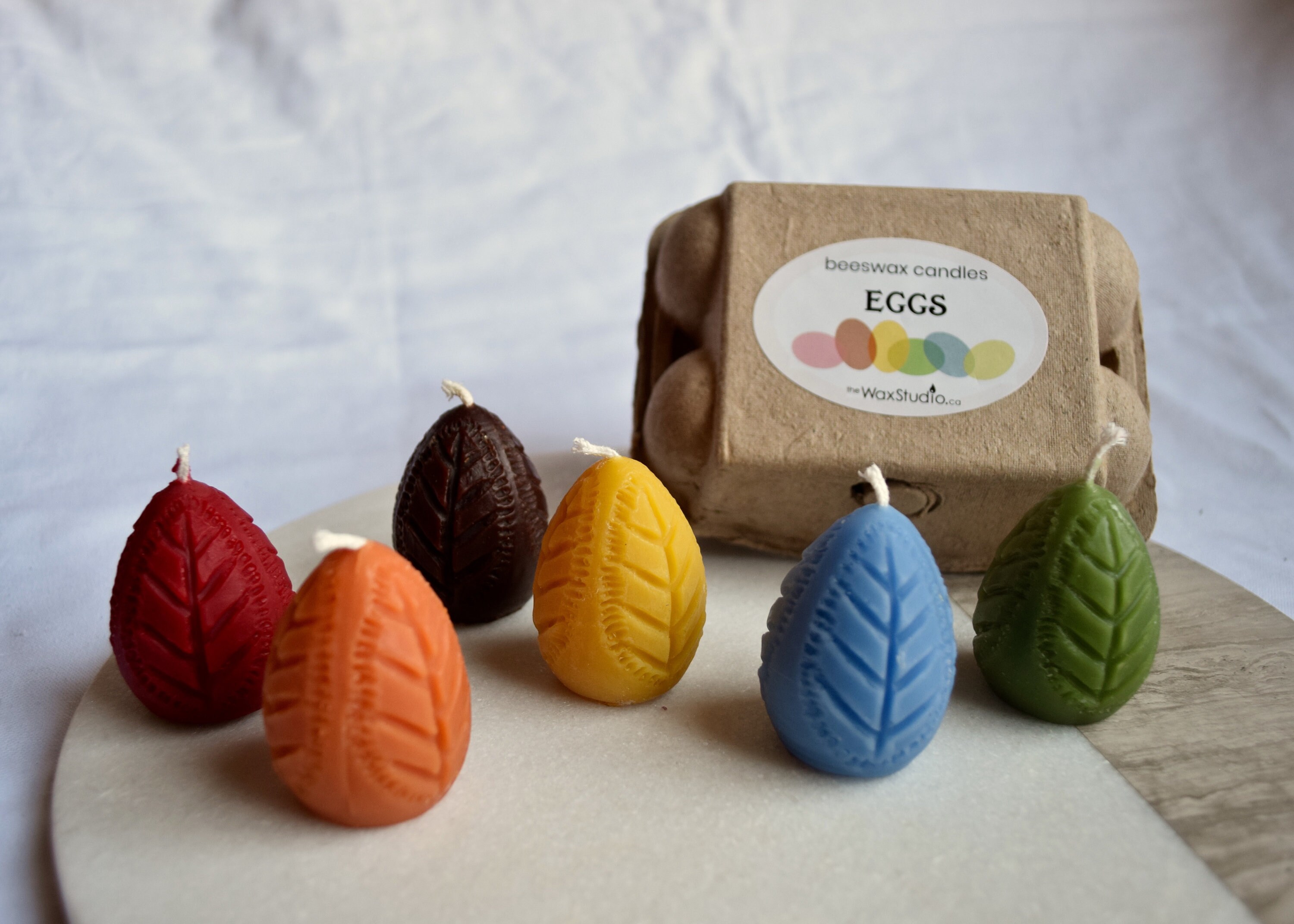 Carton of Beeswax Egg Candles Box of 6 / Easter Egg Candles Etsy Canada