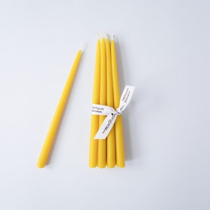 Half-inch Beeswax Slim Taper Candles SET of 6 / Yellow Beeswax, Candles // for Vintage Midcentury Modern Holders, Tapers, Beeswax Candles image 3