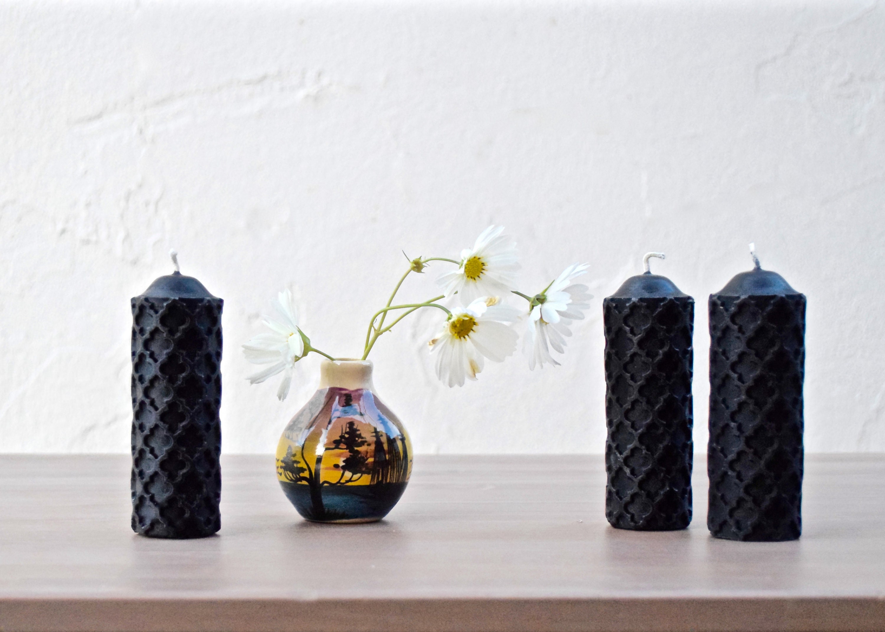Black Beeswax Candle / One Black Candle Beeswax One Beeswax Etsy