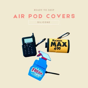 Air Pod Case Covers (Motorola Phone, Kodak Max 400, Fresher Spray Bottle, Air Jordans)
