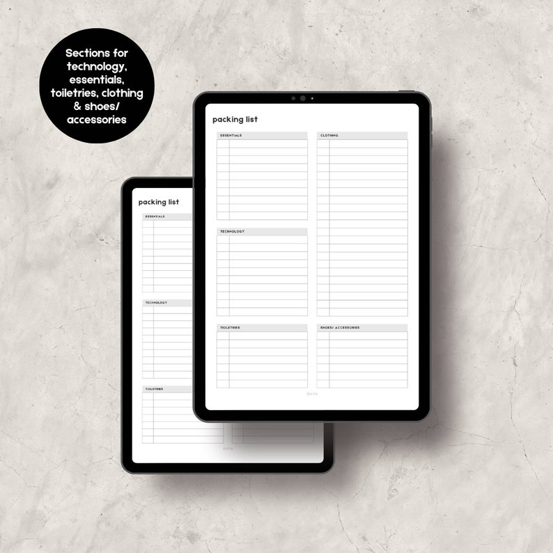 Vacation Packing List | A5, A4 PNG | PRINTABLE | Instant Download ...