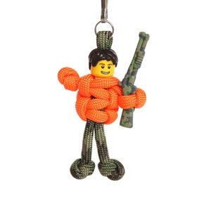Llavero de paracord Hunter, tirador de cremallera, regalos para cazadores, abalorio para bolso de Hunter, accesorios para mochilas, Paracord Buddy